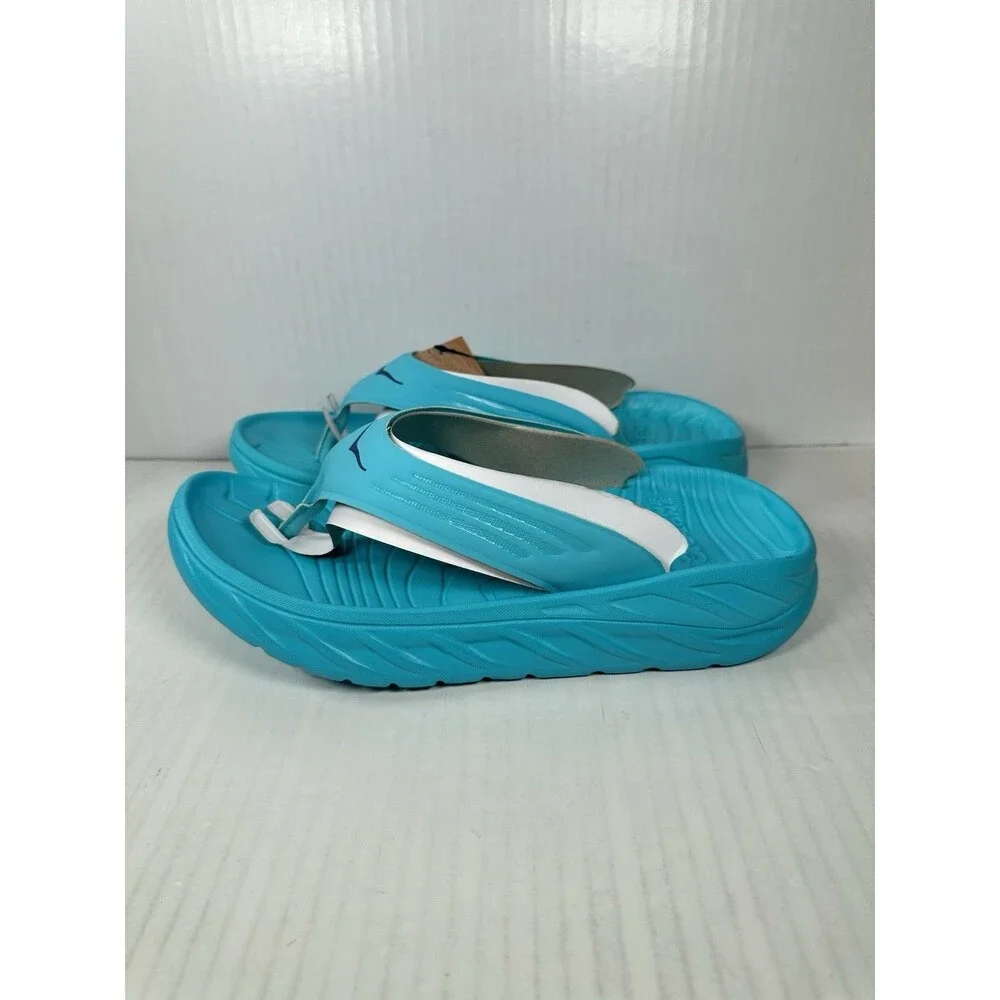 Size 12 Mens Hoka One One Ora Recovery Flip Flop Sandals 1099675 Blue NEW